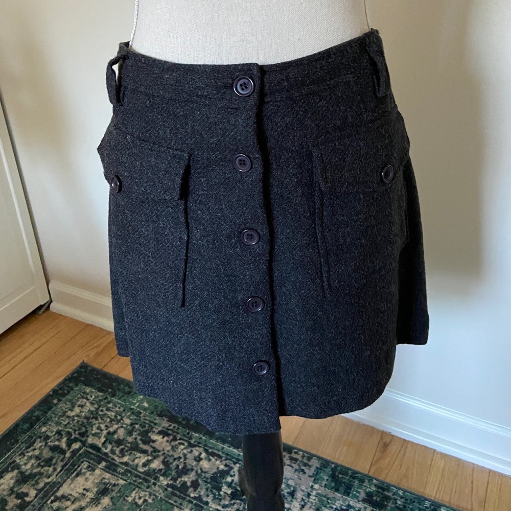 Gray, wool, lined skirt